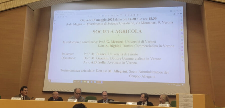 Studio Gazzani – Massimo Gazzani relatore al Convegno la “Società Agricola” all’Università di Verona